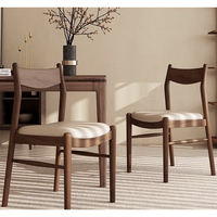 Chaise d'appoint minimaliste en bois massif sur mesure, avec assise rembourrée en tissu, pour restaurant commercial, hôtel