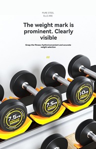 Faltbares Kommerzielles Heimfitness-Gerät Reiner Stahl Gummibeschichtung Komplettes Hantelset Kombinationsrahmen - Product Image 3