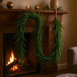 Guirlande de Noël artificielle Norfolk de 6 pieds, décoration murale pour cheminée, style traditionnel, couronne D0100X3GHFX - Product Image 2