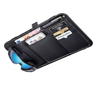 Organisateur de pare-soleil de voiture en cuir avec porte-lunettes et porte-cartes intégrés, pochette de rangement universelle pour reçus et documents de conduite, Guangzhou