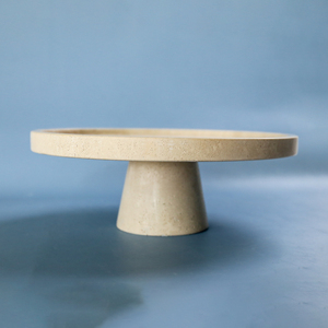 Supporto per Torte in Travertino e Marmo Rotondo, Modello MCS02, per Matrimoni e Decorazioni Domestiche, Vendita all'Ingrosso di Future Stone Factory - Product Image 1