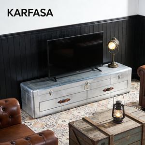 Тумба под телевизор, прикроватная тумба, мебель для гостиной, 3 ящика, 5+ отделений, в американском ретро-стиле, медиа-консоль, деревянный каркас, OEM/ODM - Product Image 4