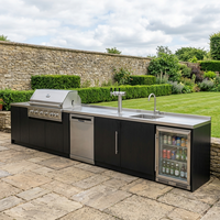Meilleures ventes : Armoire de cuisine extérieure en acier inoxydable de haute qualité, antirouille et recyclable, pour jardin et cour, avec barbecue intégré