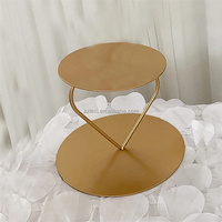 Support à gâteau rond en métal doré élégant pour table de dessert, présentoir à gâteaux à étages pour décorations de mariage