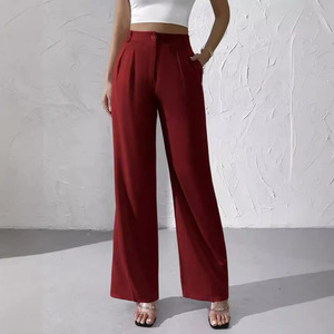 2024 di alta qualità nuovi <span class=keywords><strong>pantaloni</strong></span> eleganti Casual tinta unita <span class=keywords><strong>pantaloni</strong></span> larghi di fascia alta formale <span class=keywords><strong>pantaloni</strong></span> da donna - Product Image 4