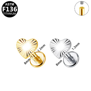 Boucles d'oreilles en titane en forme de goutte d'eau, filetage interne G23, pour piercing du cartilage de l'oreille ou des lèvres, bijoux unisexes ASTM F136 - Product Image 5