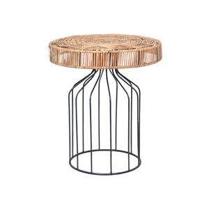 Modern Style Handcrafted Iron Metal Frame Coffee <b>Table</b> Woven Top Seat Rope Design for Home Hotel Restaurant Dining Furniture - Product Image 1
