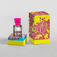 Bouteille d'huile de parfum vide de qualité de luxe de 50ml, logo gratuit personnalisable, boîte d'emballage en papier de style arabe créatif, boîte-cadeau en relief