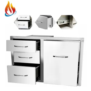 Outdoor Kitchen Cabinets For BBQ Heavy-duty 304 Stainless Steel Kitchen Cabinet