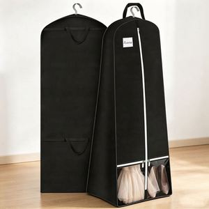 Heavy-Duty Nonwoven Bridal Gown <b>Cover</b> - Foldable Handheld Dust Bag for Long Train Wedding Dresses - Product Image 1