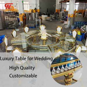 Mesa de banquete para eventos de boda de alta calidad moderna suave con muebles de cristal mesas redondas y de boda en forma de S - Product Image 4