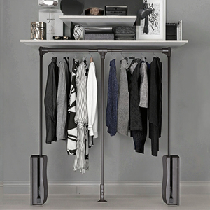 HNOSS <span class=keywords><strong>Tringle</strong></span> à vêtements murale en aluminium, amovible, large et réglable, pour <span class=keywords><strong>armoire</strong></span> haute, organisateur de penderie, barre de rangement extractible - Product Image 3