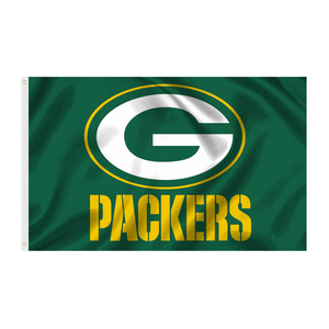 5X3ft Vente en gros Usine Produire des bannières Football américain Drapeaux personnalisés pour l'équipe NFL GREEN <span class=keywords><strong>BAY</strong></span> PACKERS - Product Image 2