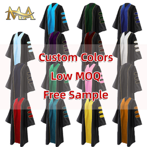 12 couleurs en option, robe de doctorat de luxe unisexe et <span class=keywords><strong>professeur</strong></span> Phd OEM & ODM, personnalisable - Product Image 6