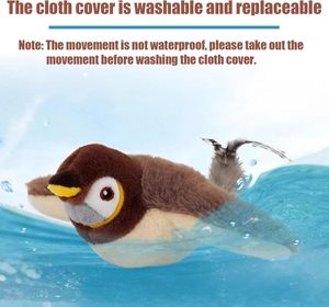 Factory Wholesale New <b>Plush</b> Cute <b>Cat</b> Chirping Toys Touch Activated Flapping Wings Sparrow Interactive Smart USB Pet Toy - Product Image 5