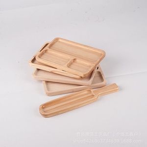 Plateau ovale en bois de hêtre de style japonais, couleur unie, pour servir des desserts, des gâteaux, des fruits, à la maison, à l'hôtel, pour le café ou le thé. - Product Image 5