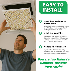 Filtre à air en bambou pliable, vente directe d'usine, filtre à air multifonctionnel pour salle blanche, système HVAC - Product Image 6