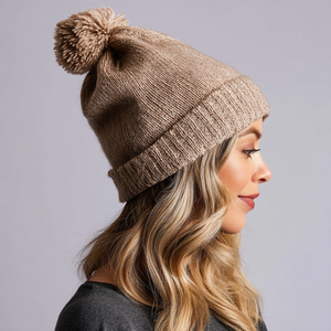 <strong>Pom</strong>-<strong>Pom</strong> Knit <strong>Beanie</strong> Customizable Winter Wool Acrylic Hat Decorative Top for Women Teens Printed Letters Characters Beach - Product Image 3