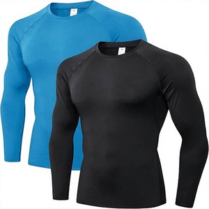 Men's Slim Fit Compression Long Sleeve Performance Shirt Premium Quick Dry Eco-Friendly Spandex/Polyester Base <b>Layer</b> <b>Top</b> - Product Image 1
