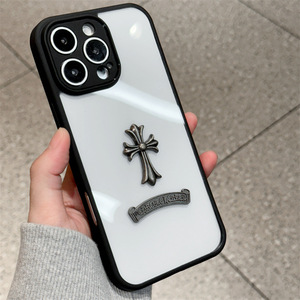 Cover Trasparente per <span class=keywords><strong>iPhone</strong></span> 17 Air con Decorazione a Croce Cromata Fai-da-Te, Custodia Trendy per <span class=keywords><strong>iPhone</strong></span> 16 Pro Max e 15 Plus - Product Image 4