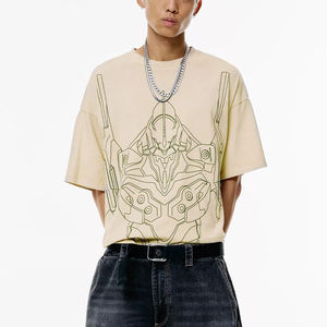 Men's Anime Inspired Sports <strong>T</strong> <strong>Shirt</strong> Featuring <strong>Evangelion</strong> Design Loose Fit Short Sleeve Tees for Casual Comfort and Geeky Style - Product Image 2