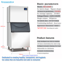 Machine à glaçons commerciale de grande taille de type split avec une production quotidienne de 500 kg, fournie directement par l'usine avec des glaçons carrés