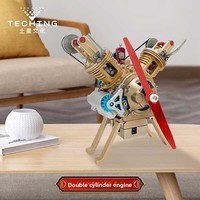 Saturn Culture Alloy V2 Twin Cylinder Engine Assembly Model Toy pour kits de robotique