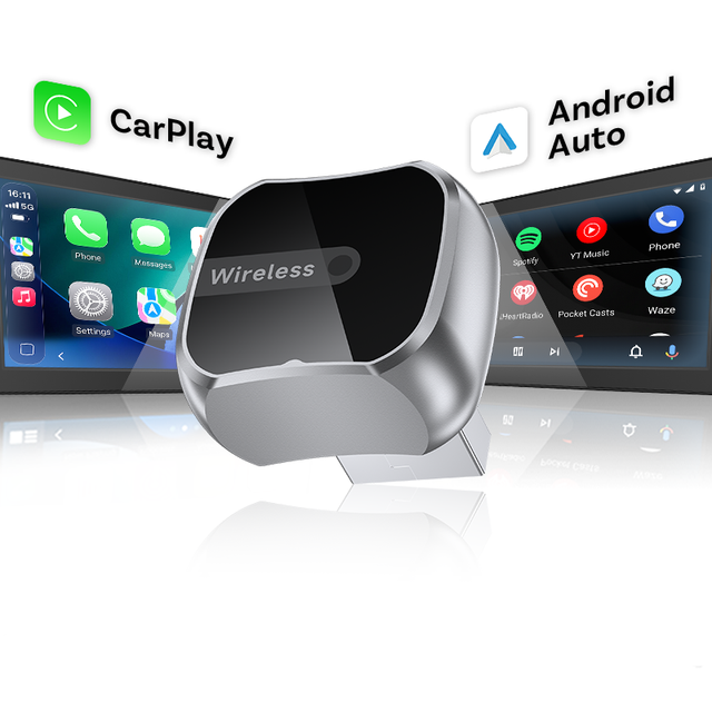 Carplay Wireless Adapter 2 in 1 Android Auto USB Dongle with Ultra Slim Lightweight Design for Auto Wholesale OEM Factory
