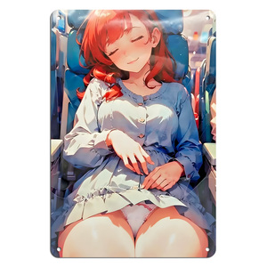 لوحات معدنية من الصفيح بتصميم فتاة الثعلب من الأنمي لتزيين الجدران، ملصقات كلاسيكية ورسومات حديدية لكهف الرجل والمنزل والمقهى والحديقة والنادي والبار - Product Image 5