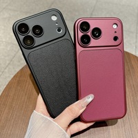 Coque de protection antichoc en TPU souple mat texturé cuir rouge vin de luxe pour iPhone 18 Pro Max 17 16 15 14 13