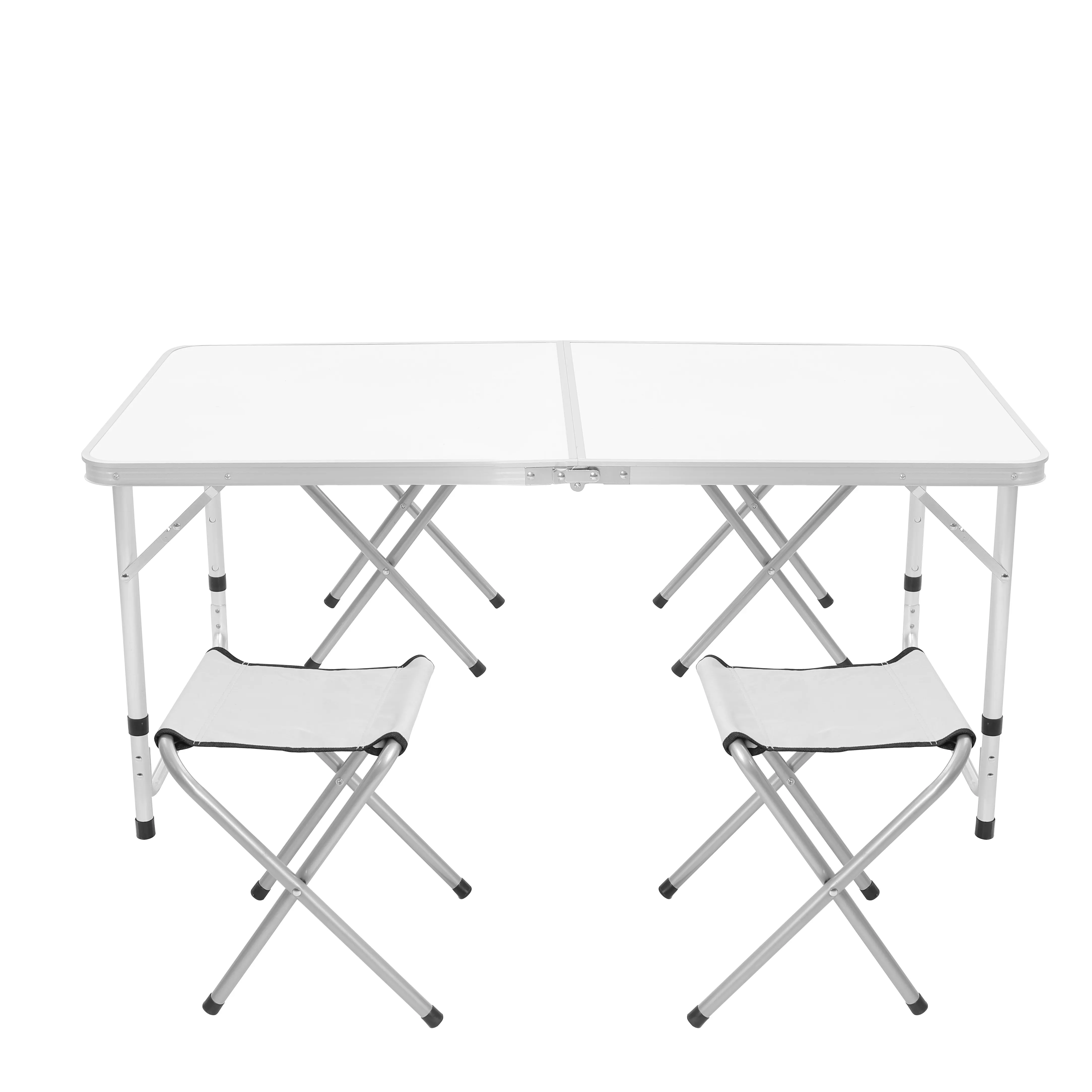 1.2m Portable Léger En Aluminium Table De Camping Pliante En Plein Air Hauteur Réglable Pique-Nique Table De Cuisson et Ensemble De Chaises