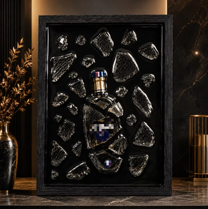 Caja <span class=keywords><strong>de</strong></span> Exhibición <span class=keywords><strong>de</strong></span> Arte 3D con Botella Rota, Marco <span class=keywords><strong>de</strong></span> Resina Epoxi Hecho a Mano, para Botellas <span class=keywords><strong>de</strong></span> Vino, Whisky y Recuerdos - Product Image 1