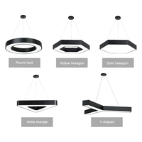 Abat-jour en acrylique Anti-éblouissement Bar Hotels Remote Ring Lustre polygonal Lustres modernes à LED et lampes suspendues