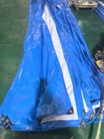 Bâche en polyéthylène imperméable et légère, bleue et blanche, avec œillets