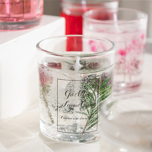New Arrival Glass Cup Jelly Scented <b>Candle</b> With Real Dried Flower Romantic Home Bedroom Aroma Decor <b>Candle</b> - Product Image 5