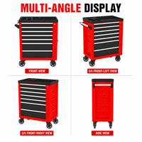 Coffre à outils en acier laminé à froid durable avec plateau de rangement supérieur, chariot à outils à 7 niveaux pour mécaniciens automobiles