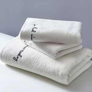 Customized Organic Cotton Hotel Towels 100 %Cotton Jacquard Hotel Bath Towel Face Towel Embroider LogoIn Stock