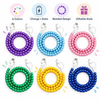 Câble de charge rapide USB 4-en-1 multi-prises bleu ciel perlé pour téléphone, accessoires de voiture, cadeau tendance, cordon Type C en gros