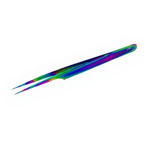 Prix de gros - Pinces à épiler de précision en acier inoxydable de couleur arc-en-ciel avec logo personnalisé pour les cils - 12/14 cm - Product Image 1