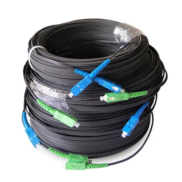 Fiber Optic Drop Cable Patchcord 2 Core LSZH Jacket APT Brand Outdoor Indoor SC/APC/UPC Connectors