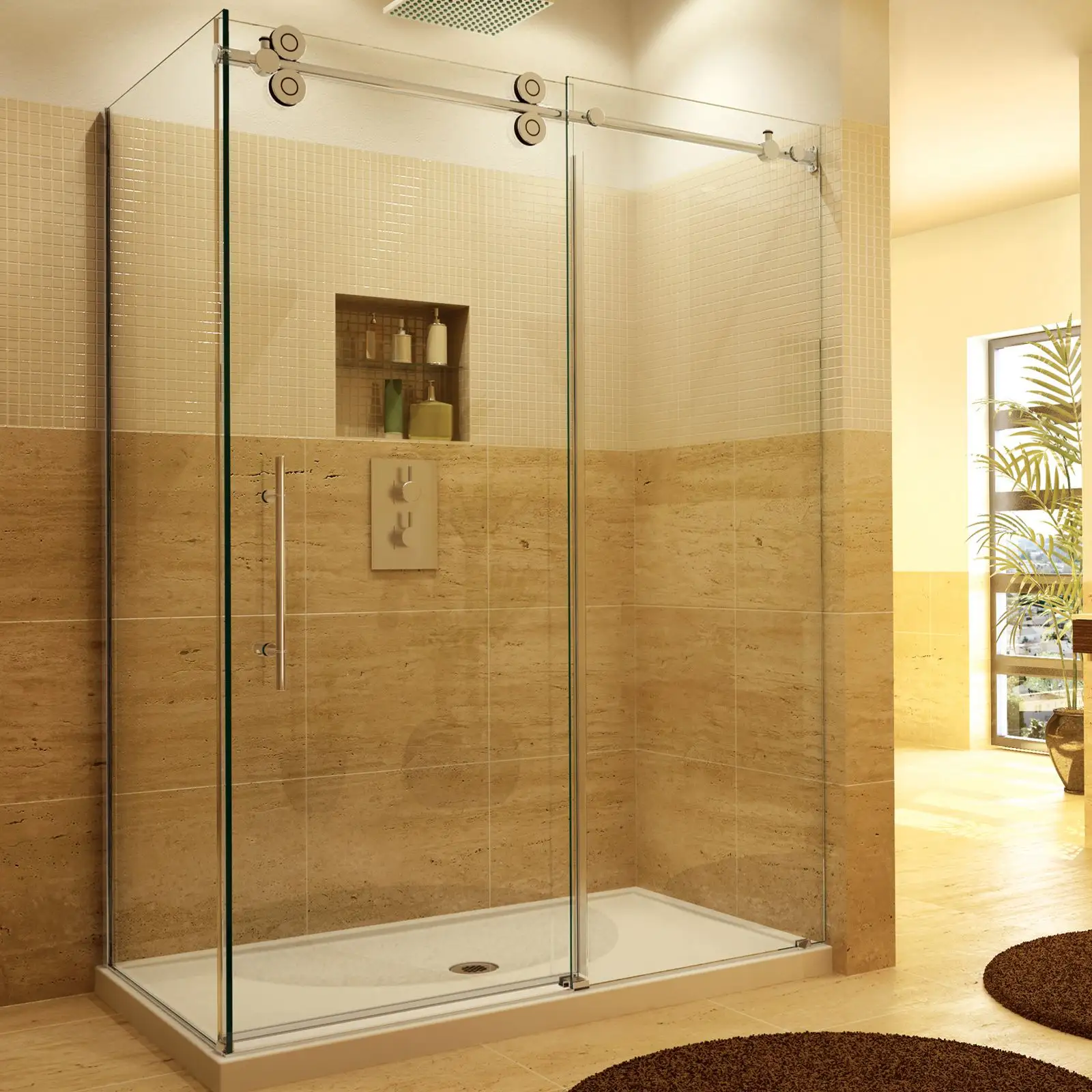Jinghu Chinese High Quality Shower Door Glass Glas Shower Enclosure Tempered Toughened Glass