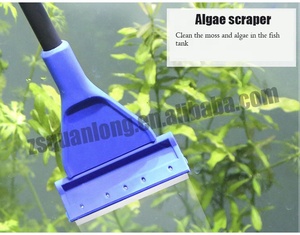 Juego de herramientas de limpieza de acuarios rectangulares ecológicas 5 en 1: cepillo, pinza de pesca de plástico, cuchillo raspador de algas para escritorio y hogar. - Product Image 5