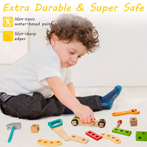 Wooden Toys Assembly Tools Toy Set Children's Cartoon Tool Gift <b>Box</b> - Product Image 6