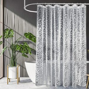 No-Hook PEVA Shower Curtain Liner - 71x74 Inch, 3D Frosted Bubble, Heavy Duty Waterproof