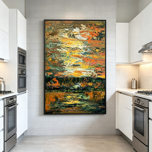 Peinture abstraite de paysage de haute qualité, peinte à la main, sur toile, pour la <span class=keywords><strong>décoration</strong></span> intérieure de maison de campagne ou de <span class=keywords><strong>chambre</strong></span>. - Product Image 5