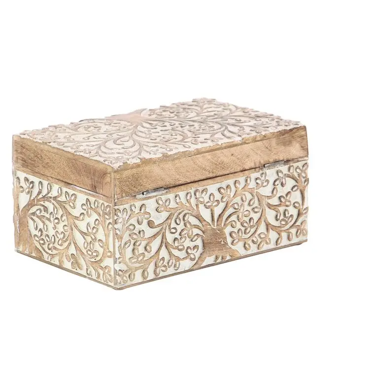 Caja de madera decorativa Natural para almacenamiento, árbol tallado, diseño Rectangular, el mejor regalo de festival, ideal para negocios