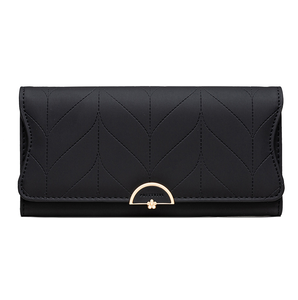 Women's <b>Long</b> Fashion Leather <b>Wallet</b> with Open Closure and Stone Pattern Featuring Polyester Lining and Buckle Closure - Product Image 5