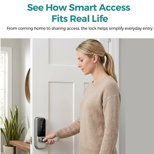 Serrure de porte intelligente SJJ WiFi Direct avec caméra de judas, application Tuya, empreinte digitale, clavier, <span class=keywords><strong>carte</strong></span> IC, interphone vidéo, déverrouillage à distance, pour porte en bois, Cloud - Product Image 5