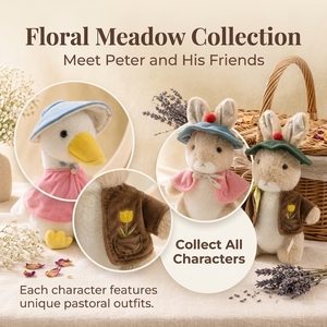 Peluche Peter Rabbit Floral Meadow, Poupée Jemima Puddle Duck, Jouet en Peluche Tom Kitten, PVC Fibre <span class=keywords><strong>de</strong></span> Polyester 38cm, Décoration <span class=keywords><strong>de</strong></span> Chambre d'Enfant, Cadeau - Product Image 5