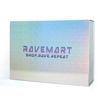 Boîte cadeau rigide pliable personnalisée avec logo en feuille holographique pour cosmétiques, soins de la peau, bijoux, emballage cadeau